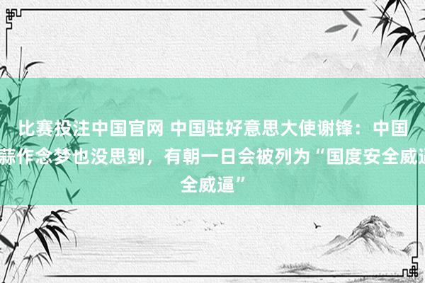 比赛投注中国官网 中国驻好意思大使谢锋：中国大蒜作念梦也没思到，有朝一日会被列为“国度安全威逼”